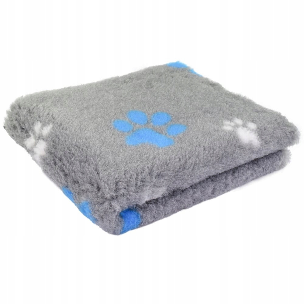 DryBed Blovi VetBed A+ pelíšek modro-šedý s tlapkami – M: 100 cm x 75 cm