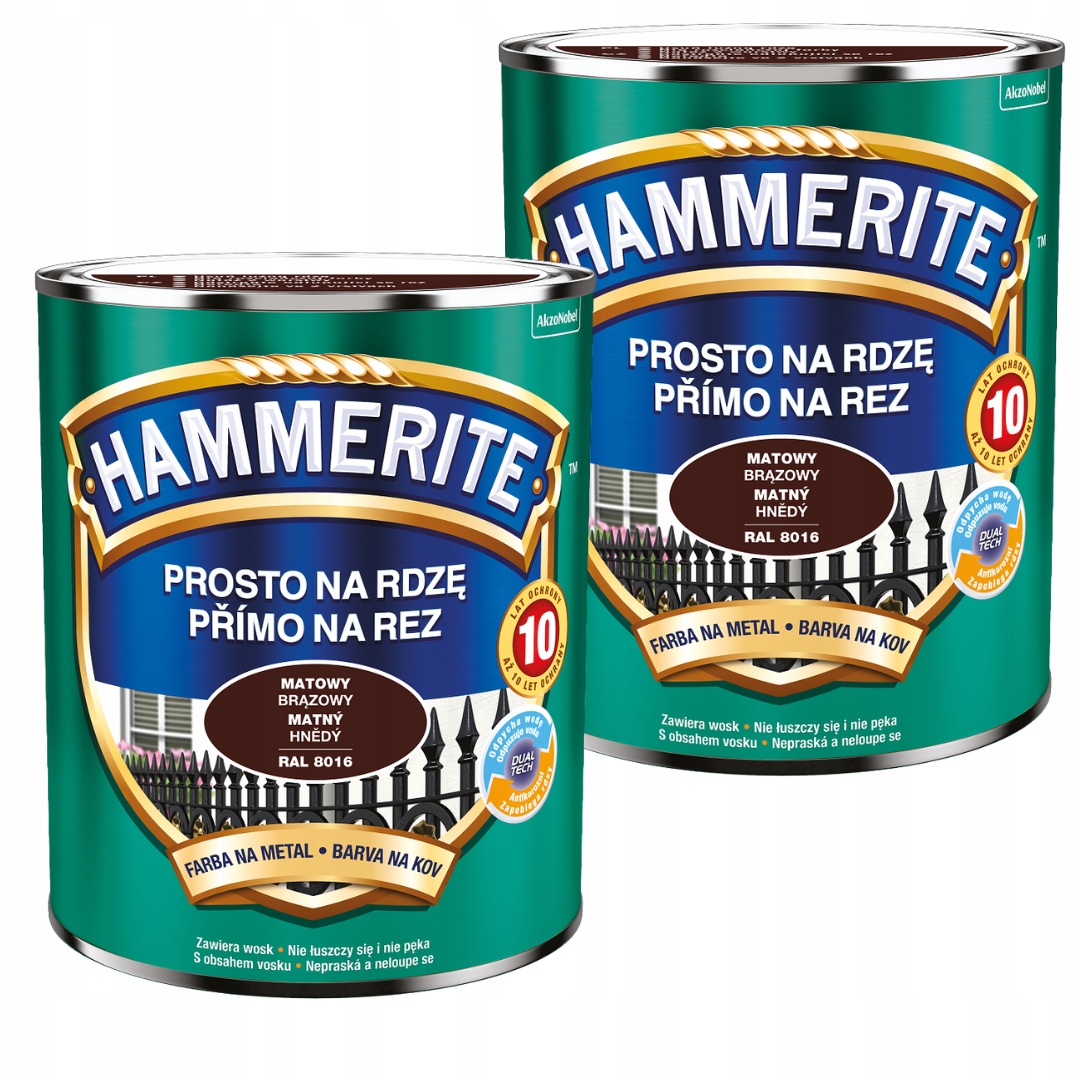 Hammerite Barva Na Kov 5L Přímo Na Rez Matný Bronz Set 2x2,5L