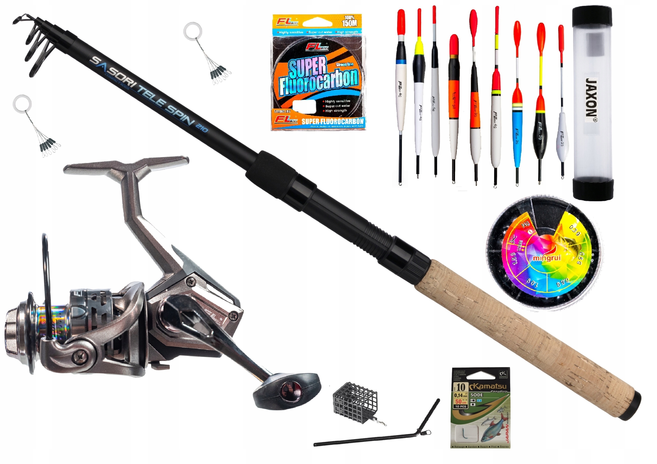 Zestaw wędkarski na Spławik Wędka Mikado Kołowrotek Żyłka