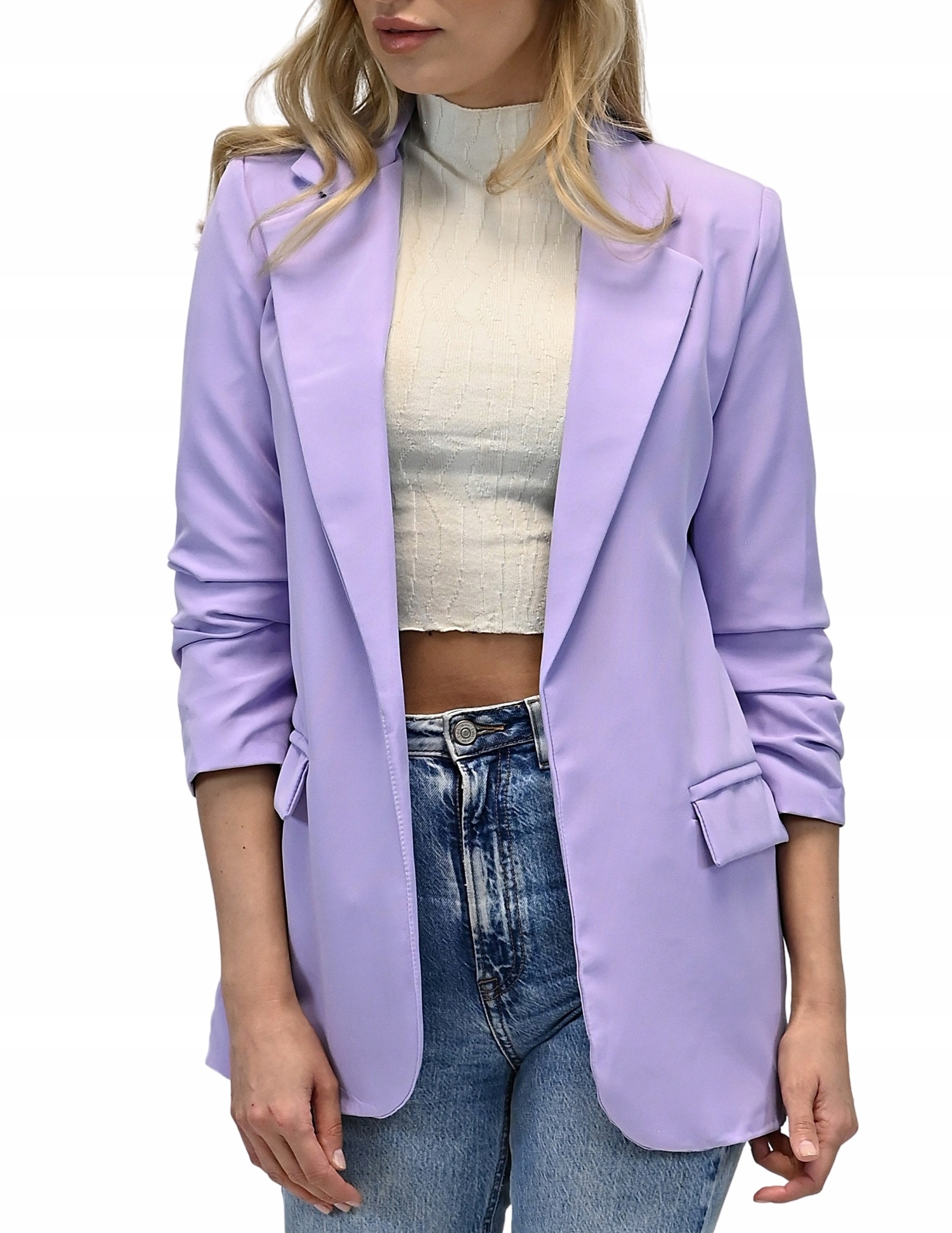 Damska Marynarka żakiet z podszewką LILAK 4XL/48 Model S1 Modna Marynarka - Żakiet smokingowy z podszewką