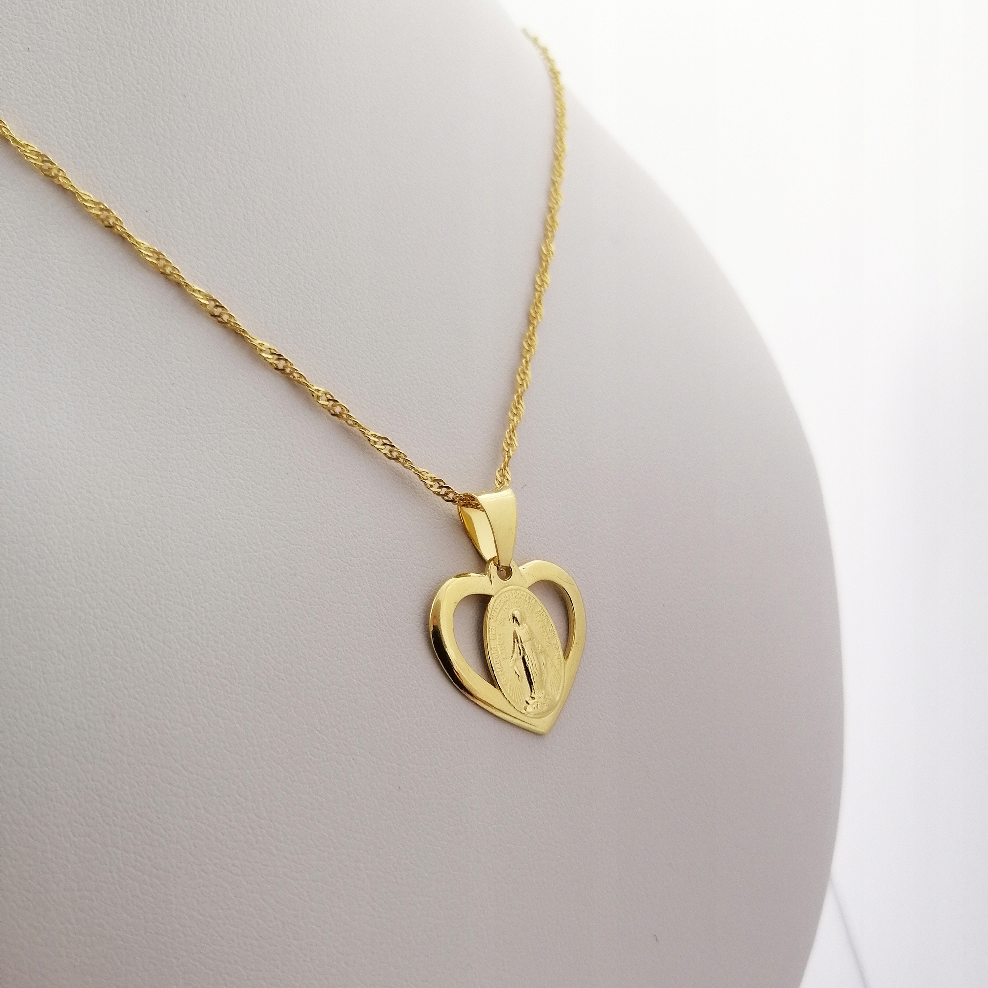 PIĘKNY ZŁOTY ŁAŃCUSZEK + MEDALIK MATKA BOSKA CUDOWNA 925/585+GRAWER GRATIS Kolekcja Na Komunię Chrzest Bierzmowanie Grawer pr 925