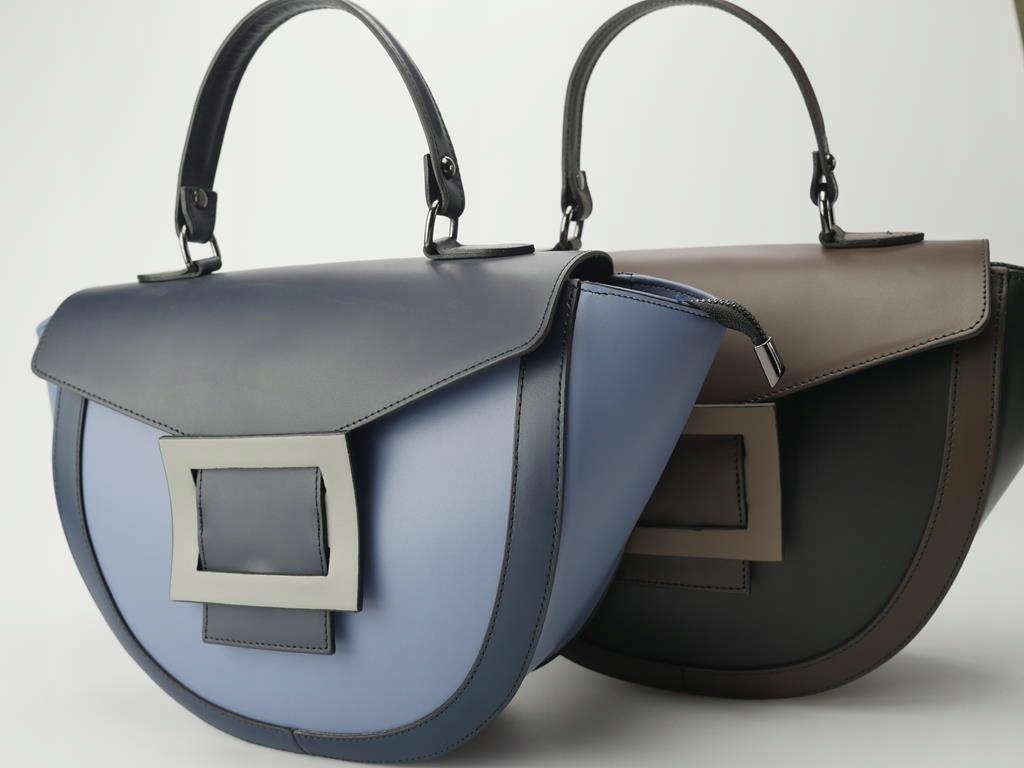 VERA PELLE ITALY Elegancka torebka modny kuferek Wysokość 25 cm