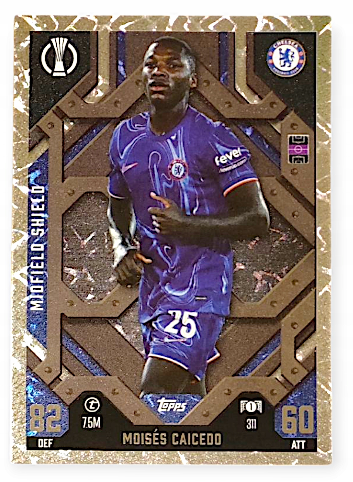 Topps Match Attax Extra 2024-2025 Midfield Shield 311 Moises Caicedo