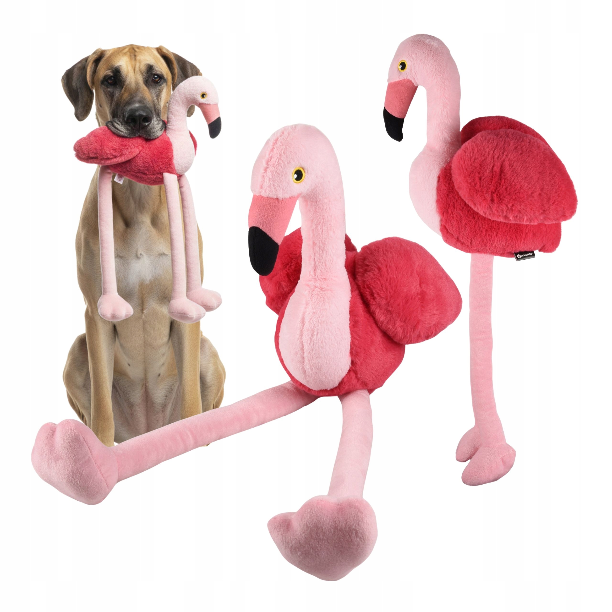 Levně Hračka pro psy štěněte Plameňák Gigant plyšák ve verzi XXL