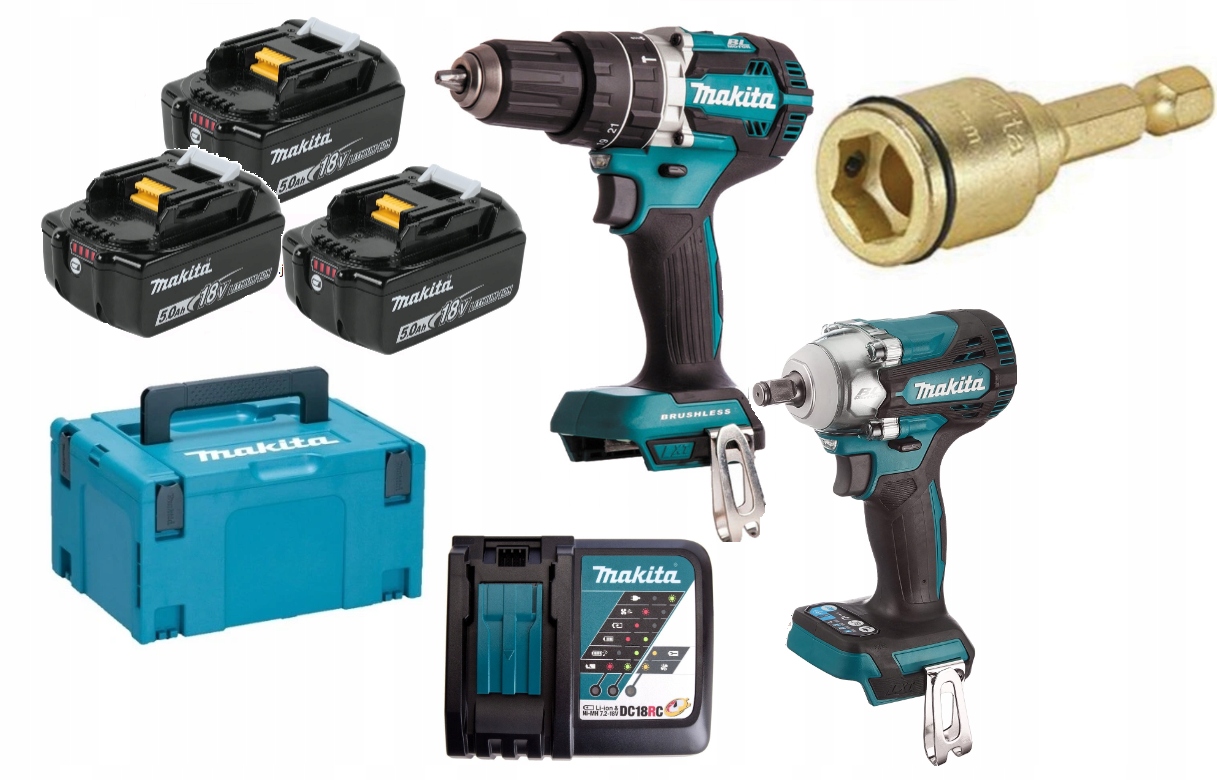 MAKITA DLX2359TJ1 ZESTAW COMBO WIERTARKO WKRĘTARKA KLUCZ UDAROWY 3x5.0 18V