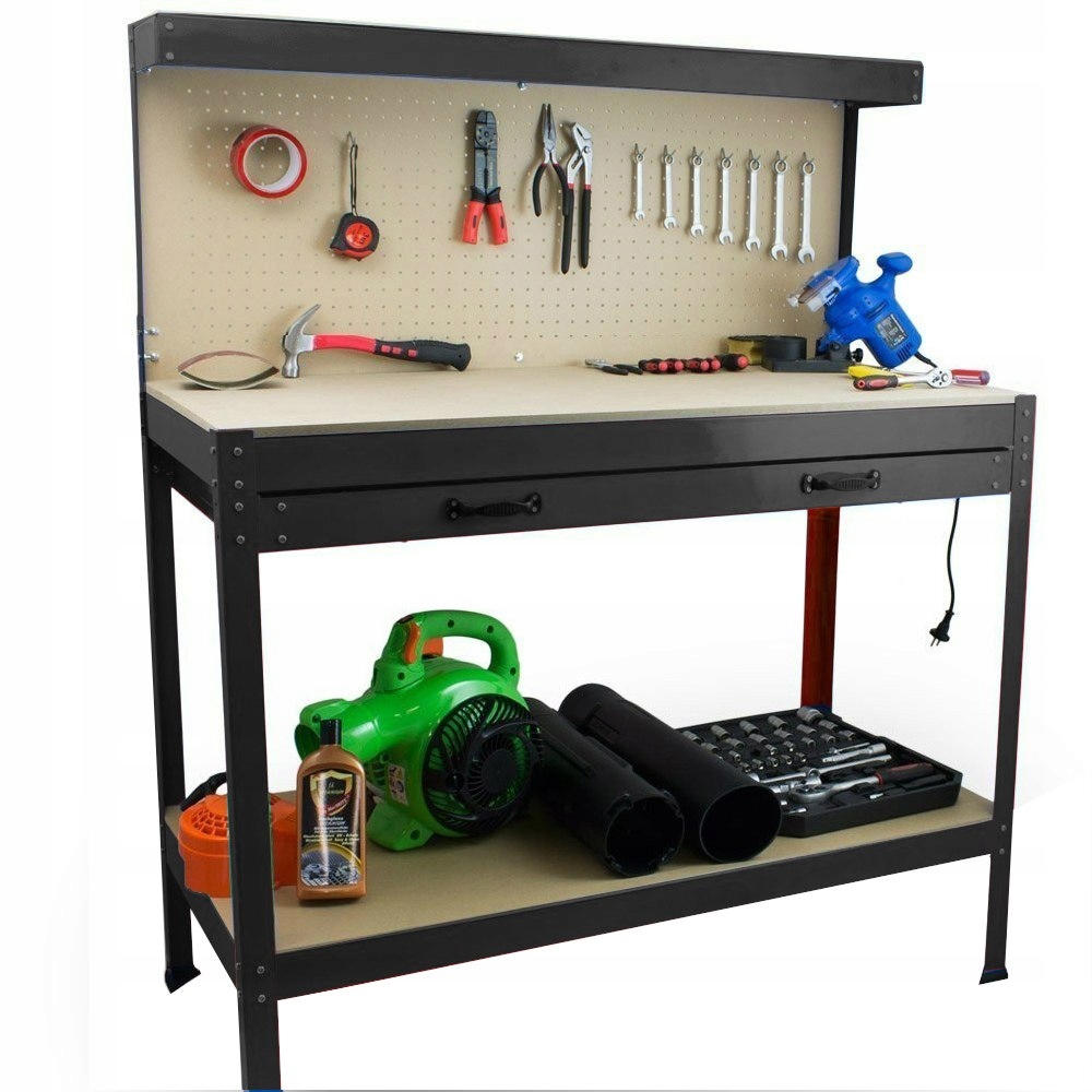 РАБОЧИЙ СТОЛ ДЛЯ ИНСТРУМЕНТОВ ГАРАЖ С ВЫДВИЖНЫМ ЯЩИКОМ