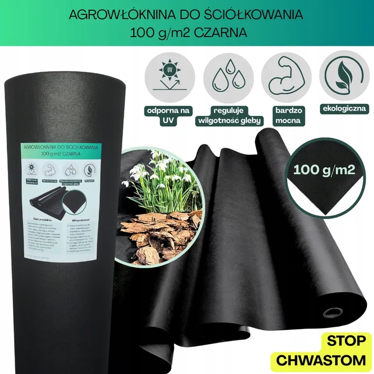 Agrowłóknina czarna Wigo-garden 2% Uv 100g/m2 120cm 100mb
