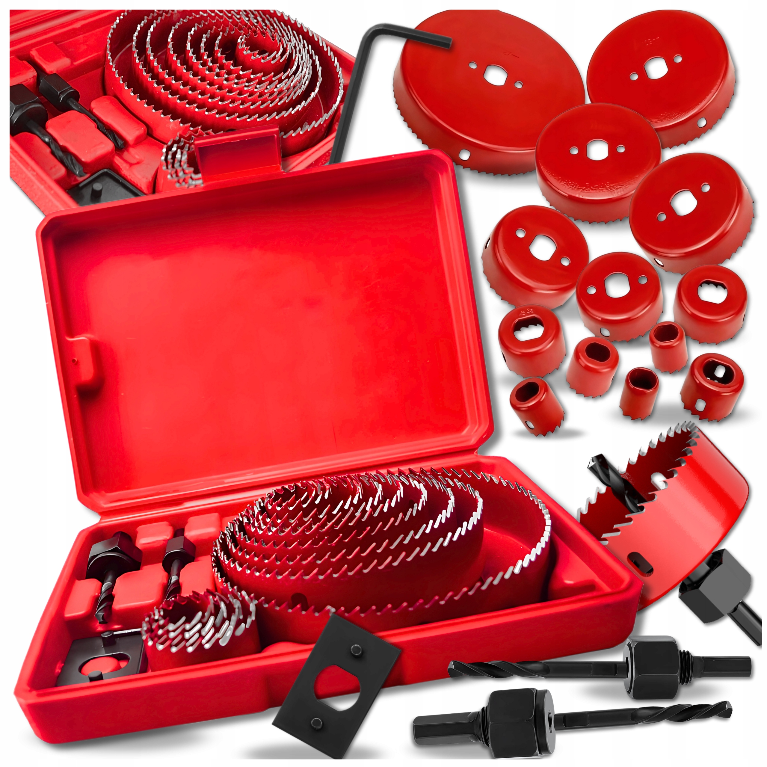 Děrovačky Na Dřevo, Sada Korunkových Fréz 19 – 127 MM, 16 Dílů