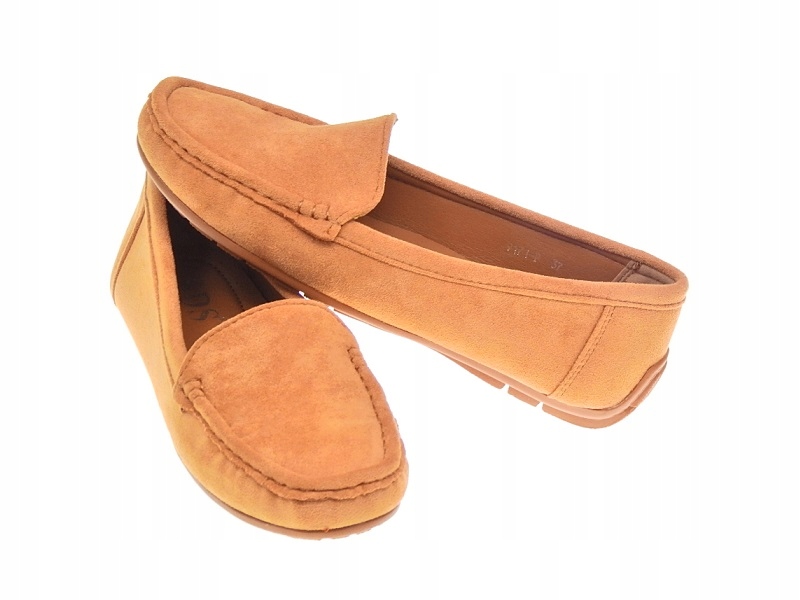DAMSKIE ZAMSZOWE MOKASYNY Camel r.40 Długość wkładki 25.5 cm