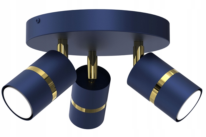 PLAFON KOŁO SPOT TUBA EYE METAL 3xGU10 NAVY GRANAT Marka inna