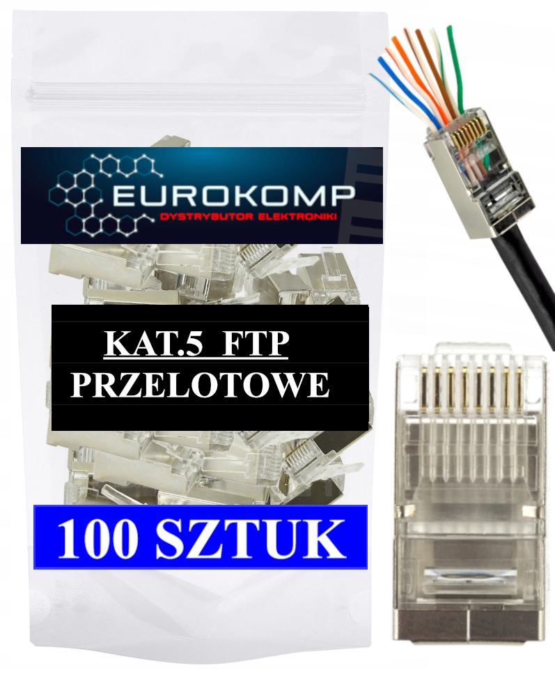 Сквозной разъем RJ45 Eurokomp E6021 Cat. 5e