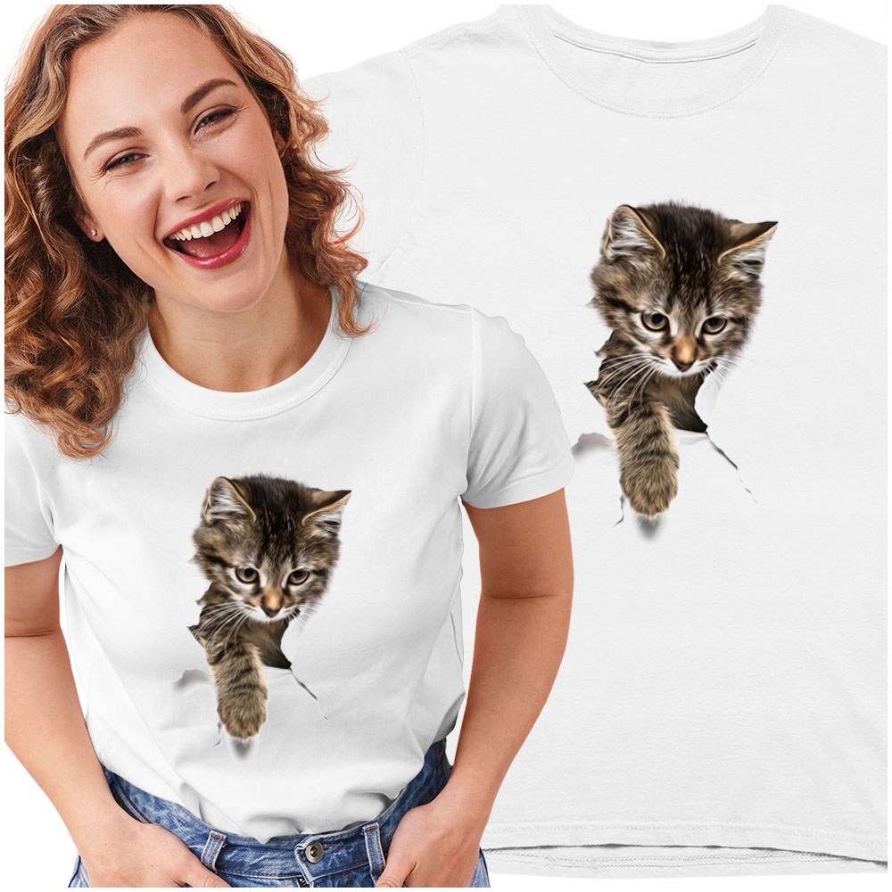 

Prezent Tshirt Kot Kotem 3D Kotkiem XL