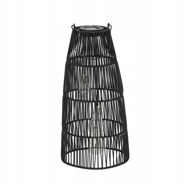 Lampion loftowy ogrodowy solarny czarny metal 47 cm