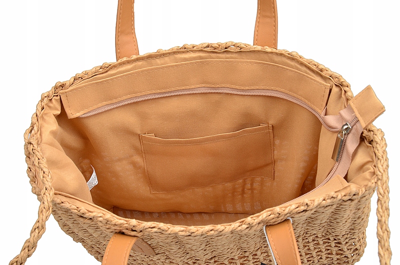 TURBO BAGS TOREBKA damska worek KOSZYK słoma NA RAMIĘ Wielkość duża (mieszcząca A4)