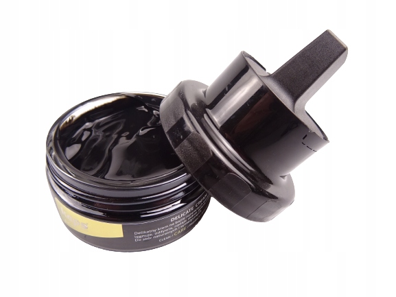 Pasta krem woskowy DELICATE CRAM z gąbką do butów 50 ml CZARNY