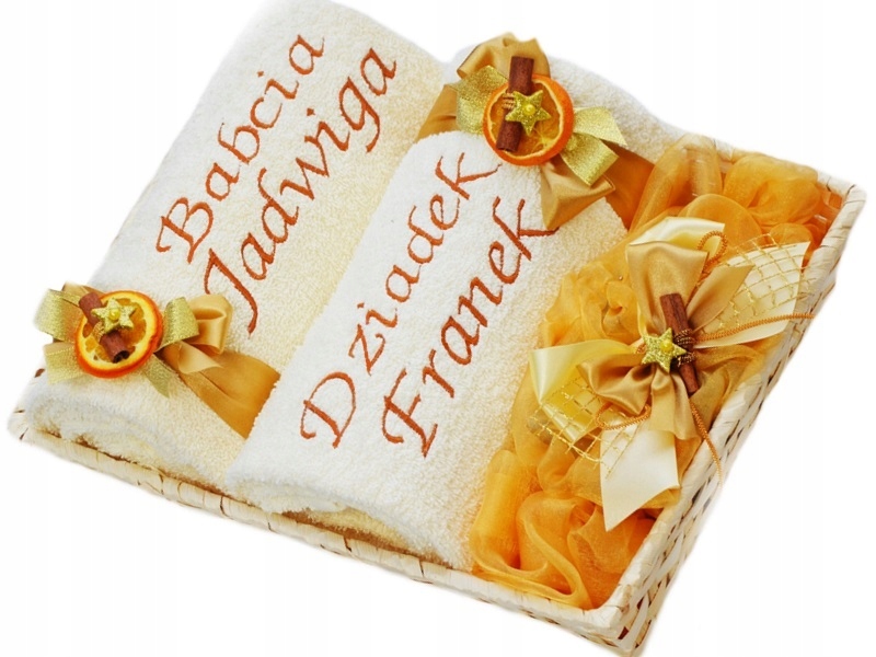 DUŻE Ręczniki z Haftem PIĘKNY Prezent Świąteczny Marka FM