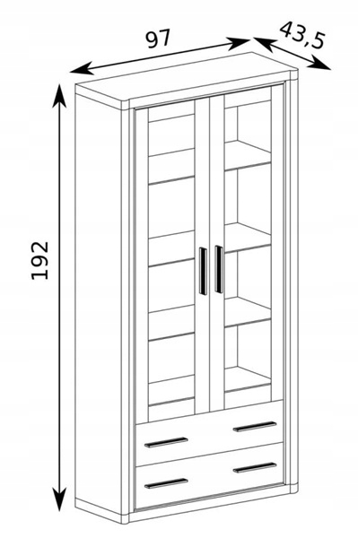 Witryna do salonu kredens 97cm z led DALLAS D17 EAN (GTIN) 5905289001319