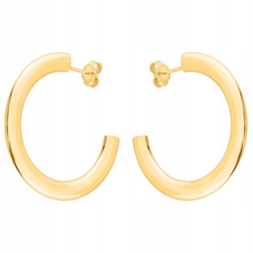 Náušnice zlaté 585 lesklé kruhy se zapínáním na puzetku ke Dni žen