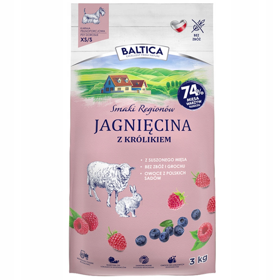 Levně Baltica Smaki Regionów Jehněčí Králík Malá Miniaturní Plemena Xs/s 3kg