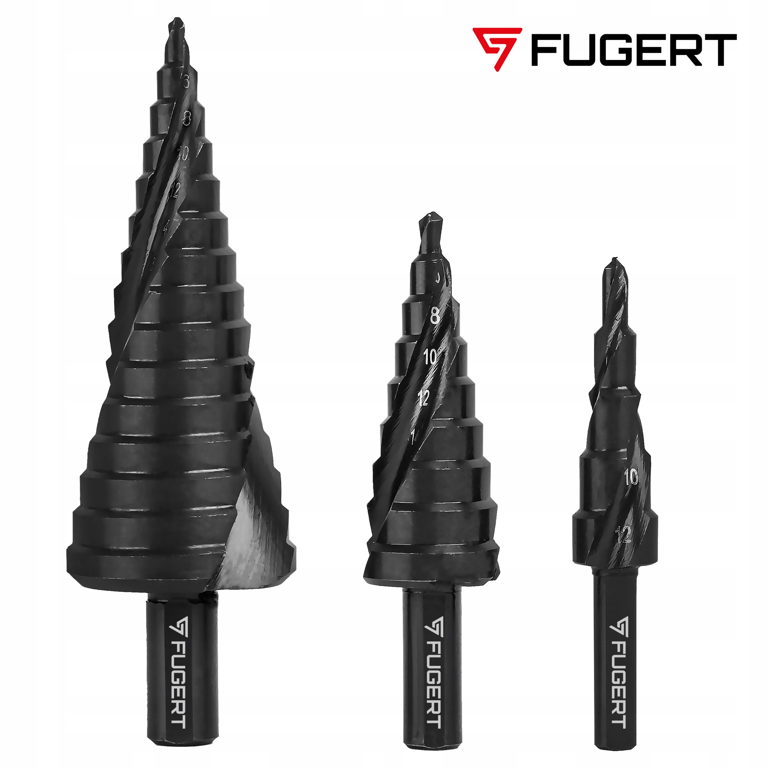 WIERTŁA STOPNIOWE STOŻKOWE CHOINKOWE DO METALU STALI BLACHY 4-32 MM 3SZT Kod producenta FUG-0138