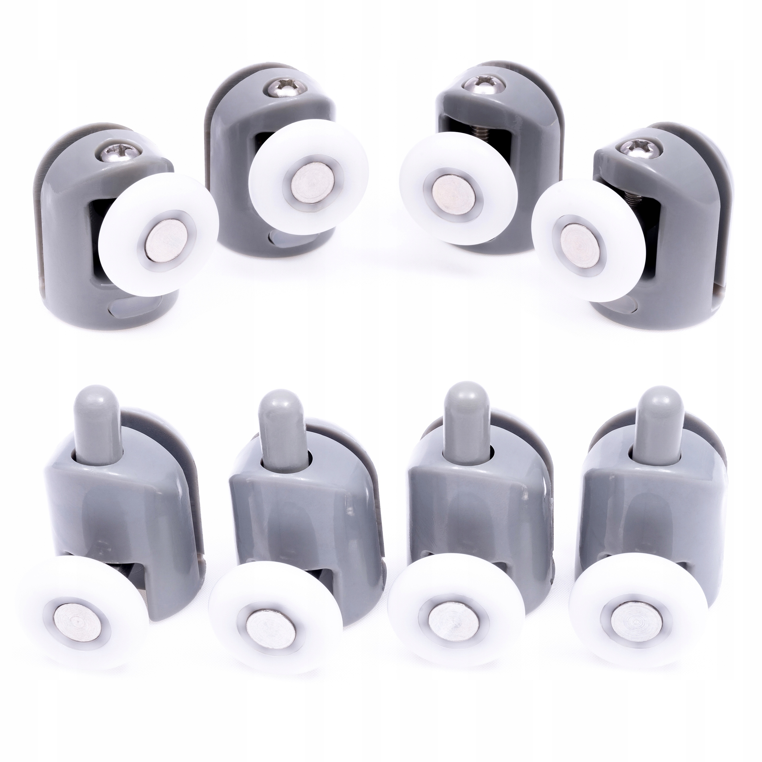 ZESTAW ROLKA POJEDYNCZE ROLKI KÓŁKA DRZWI KABINY PRYSZNICOWEJ KOMPLET 25MM