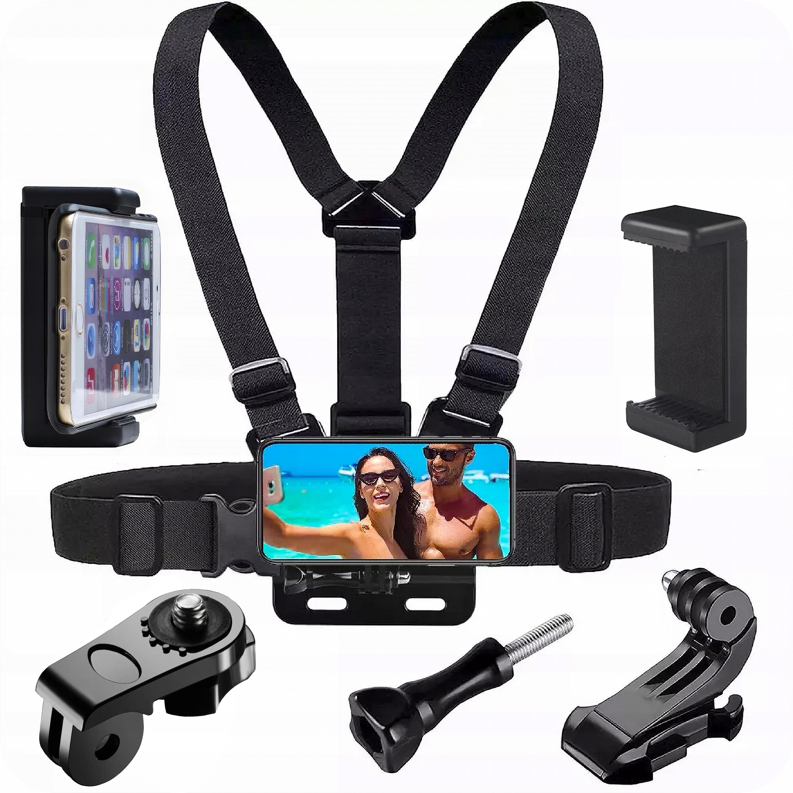 Uchwyt do Telefonu Szelki na Klatkę do Telefonu Smartfona Kamer Zestaw 6w1