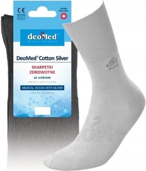 

Skarpety zdrowotne DeoMed Cotton Silver popielate