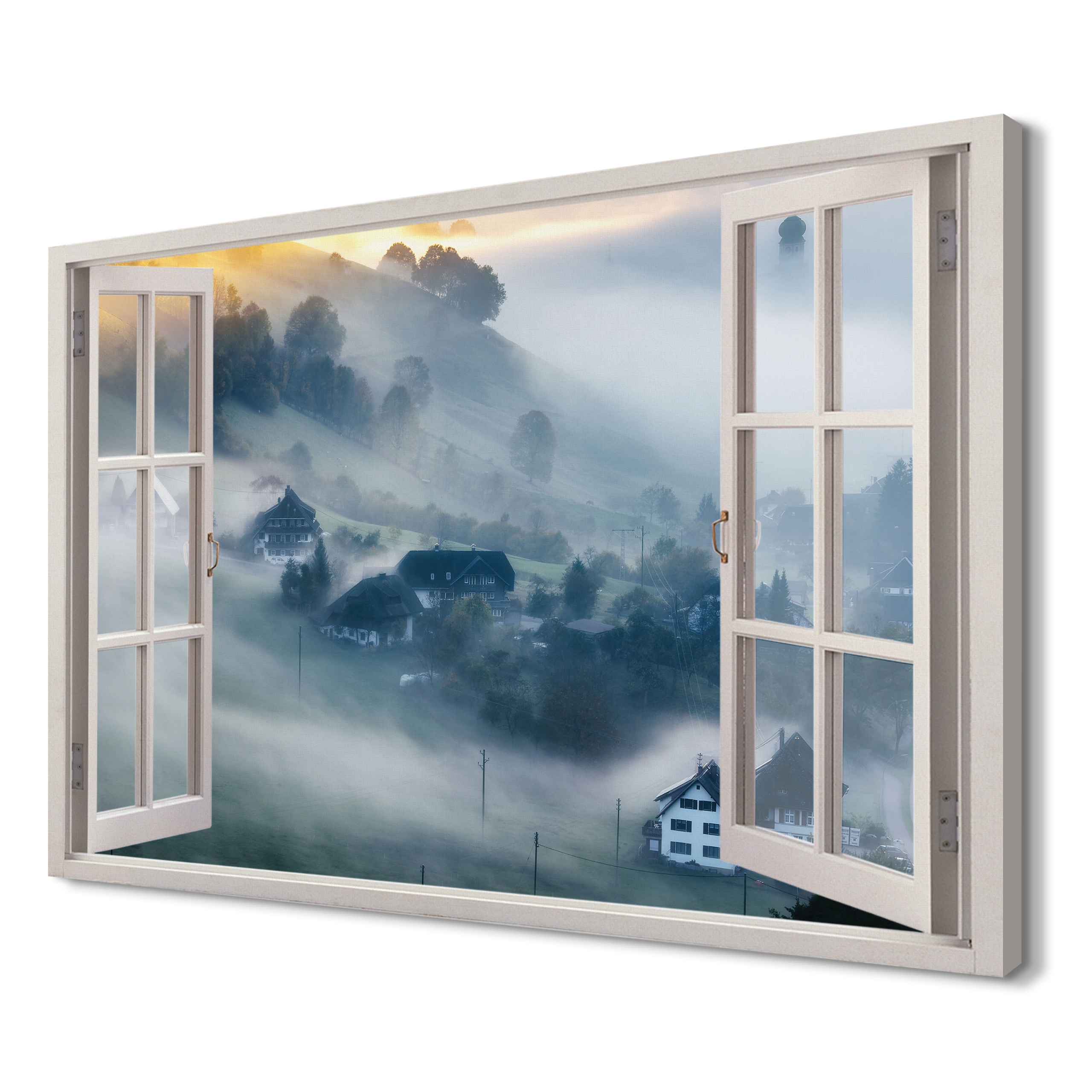

Zabytkowa wieś Obraz okno canvas 3d 120x80 ścienny