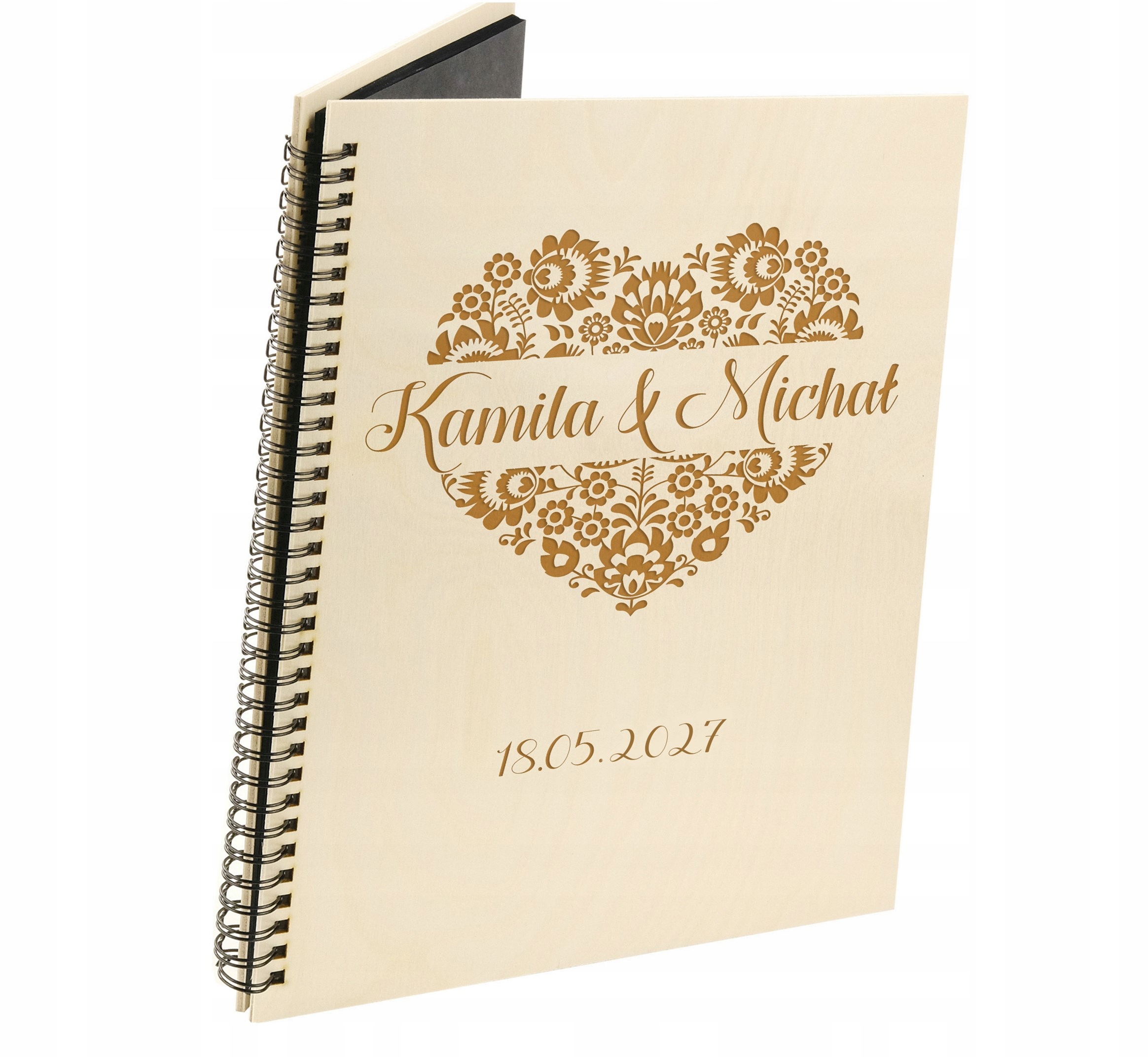 ALBUM PERSONALIZOWANY DREWNO ZDJĘCIA ŚLUB PAMIĄTKA DLA BLISKICH