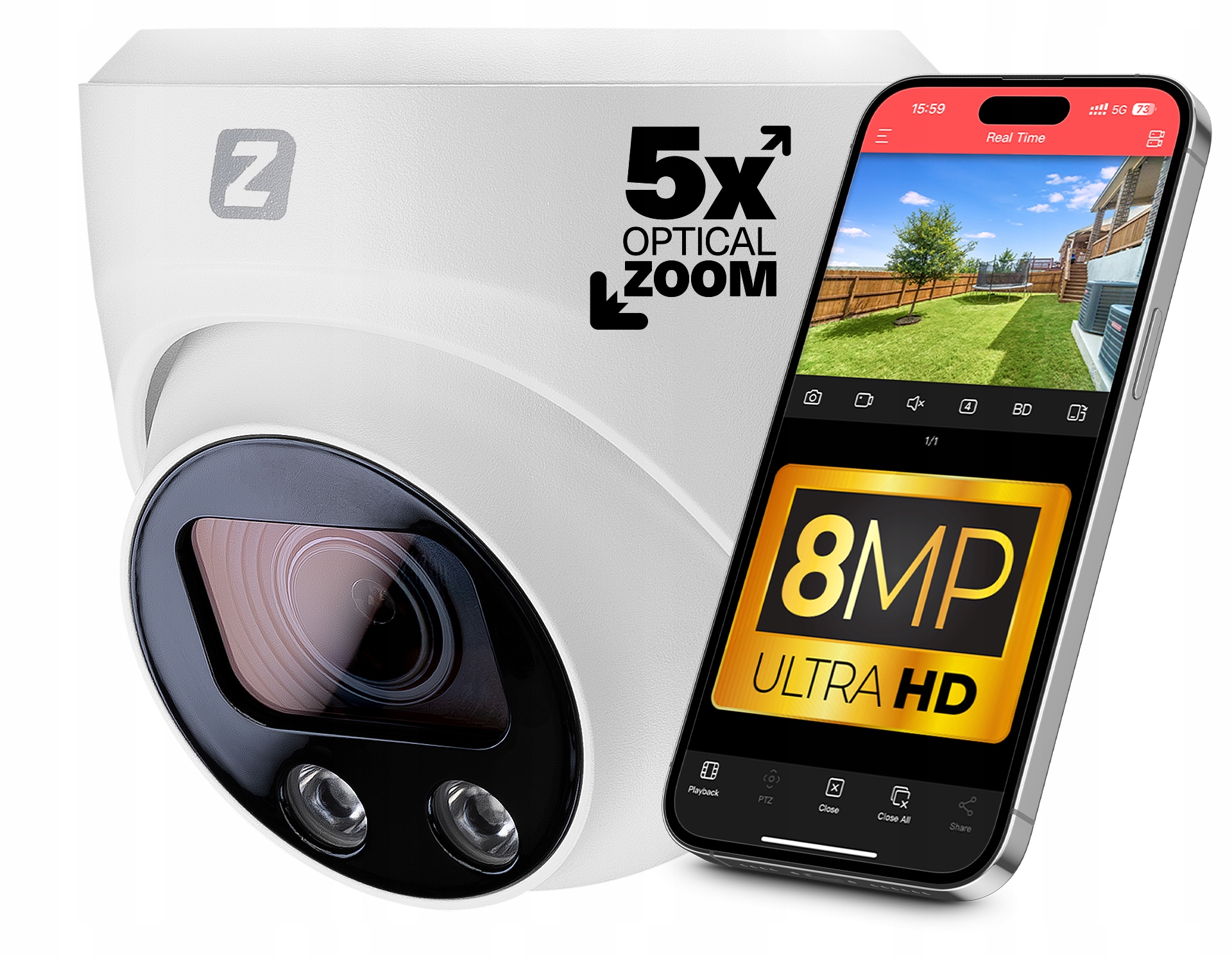 Vonkajšia Ip kamera PoE 4K 8MPx 30m Ir slot na Sd kartu Optický zoom x5