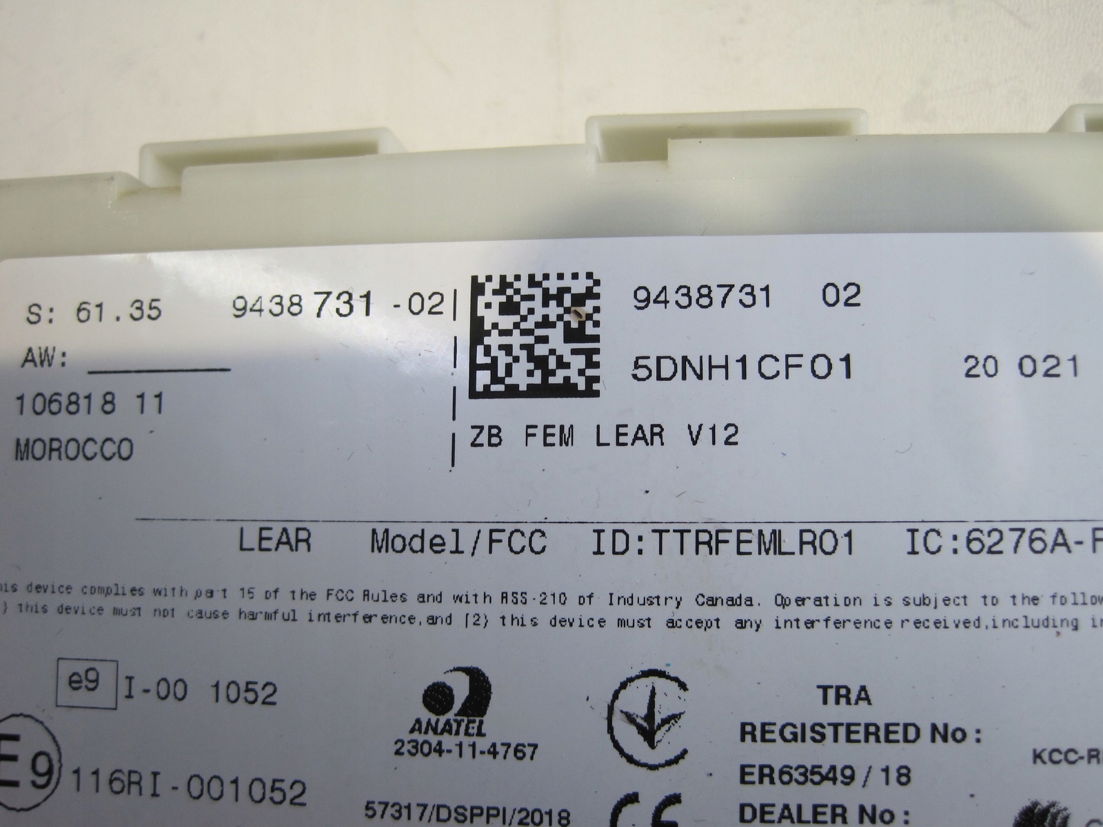 Moduł sterownik bordnetz BCM BMW F30 F32 9438731 Producent BMW oe