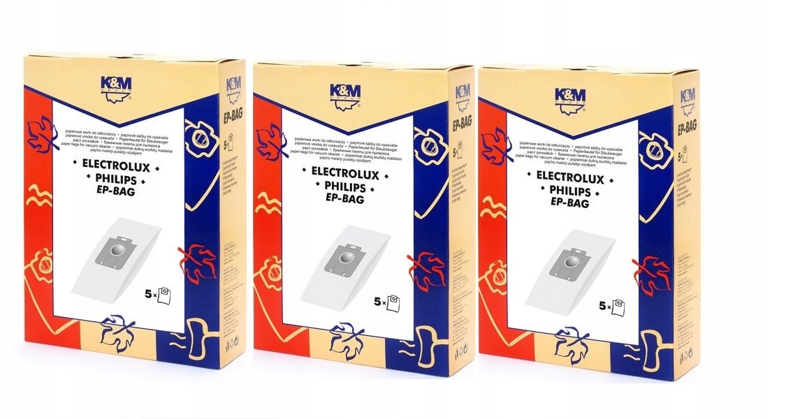Фото - Мішок (пилозбірник) K&M Worki Papierowe  Ep-bag do odkurzacza Electrolux Philips 15szt 