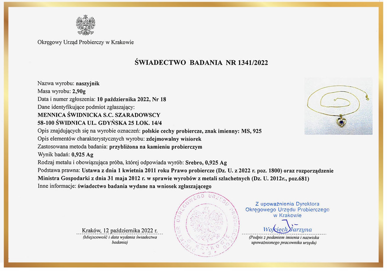 Na Dzień Matki - Serce Złoty Naszyjnik Prezent Dla Mamy Srebro 925 Płeć kobieta