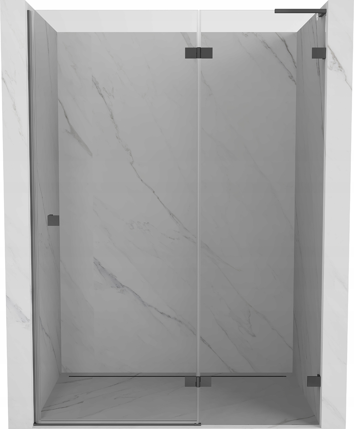 Mexen Lunar L Drzwi Prysznicowe Uchylne Prawe 140 CM Transparent Gun Metal