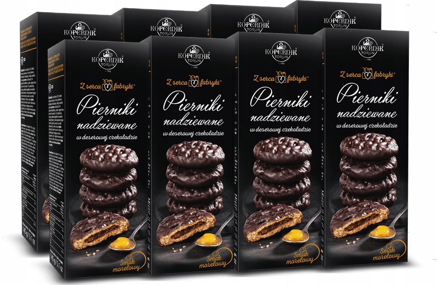 Pierniki Kopernik w czekoladzie z nadzieniem Morelowym 145 g x8