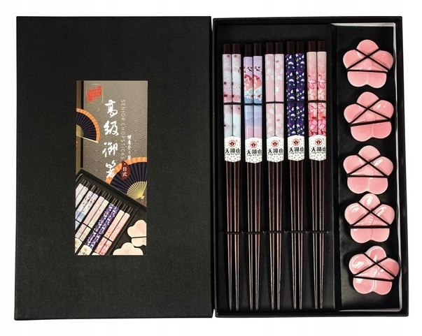 Zestaw pałeczki i podstawki 5 par Pink Blossom sus