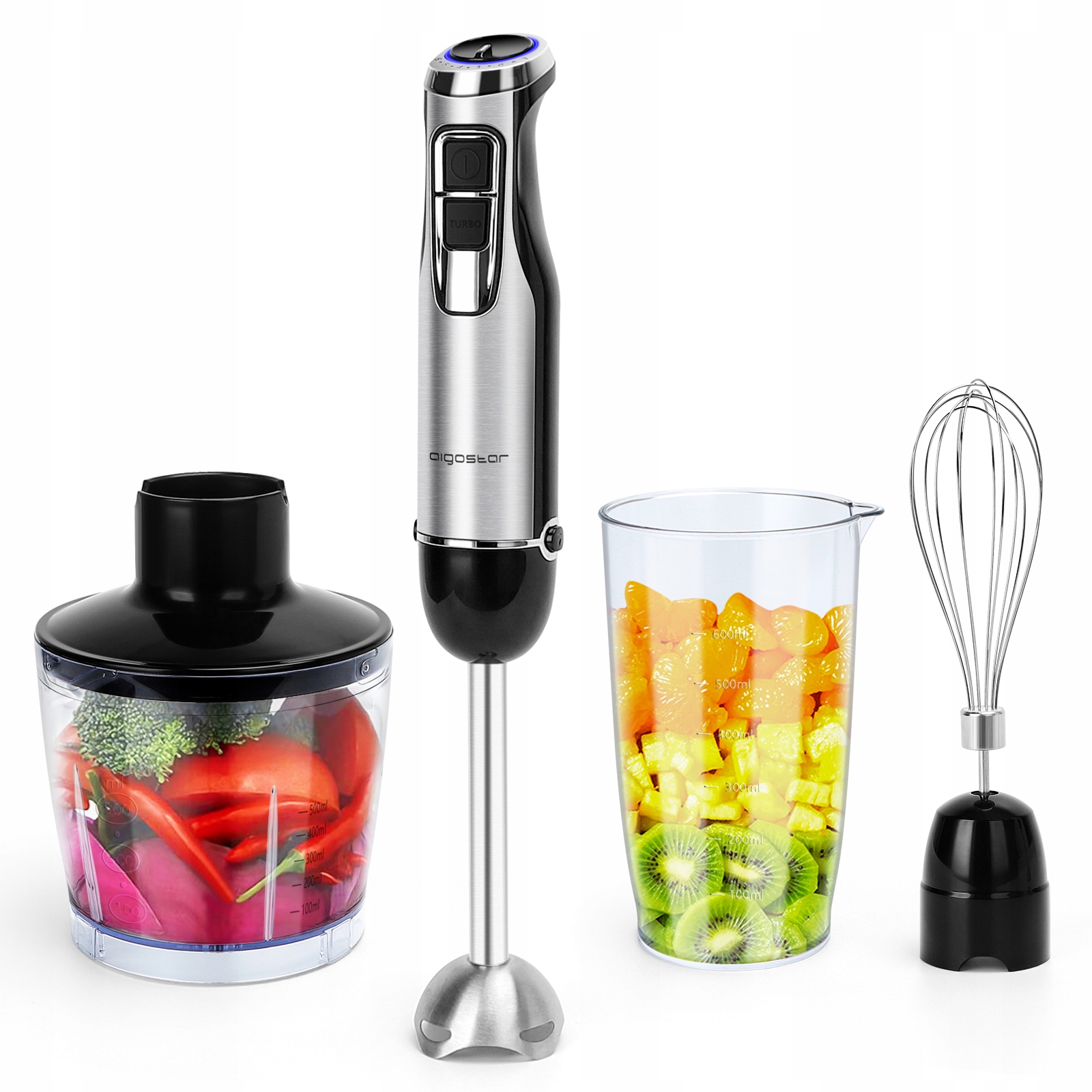 Ruční multifunkční mixér 4v1 Aigostar Buckle Mocný 1000 W drtí led