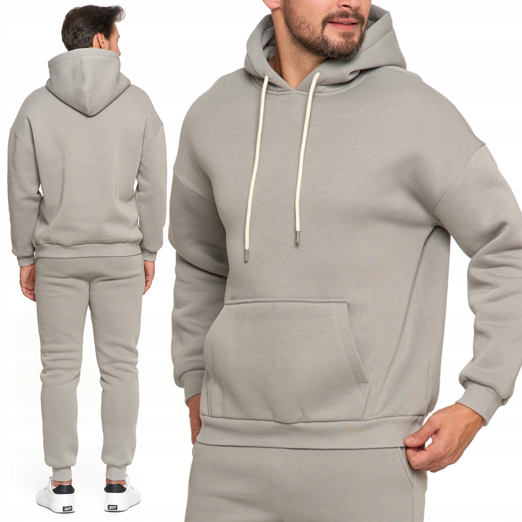 Moraj Pánská mikina klokanka s kapucí zateplená velikost L Popiel