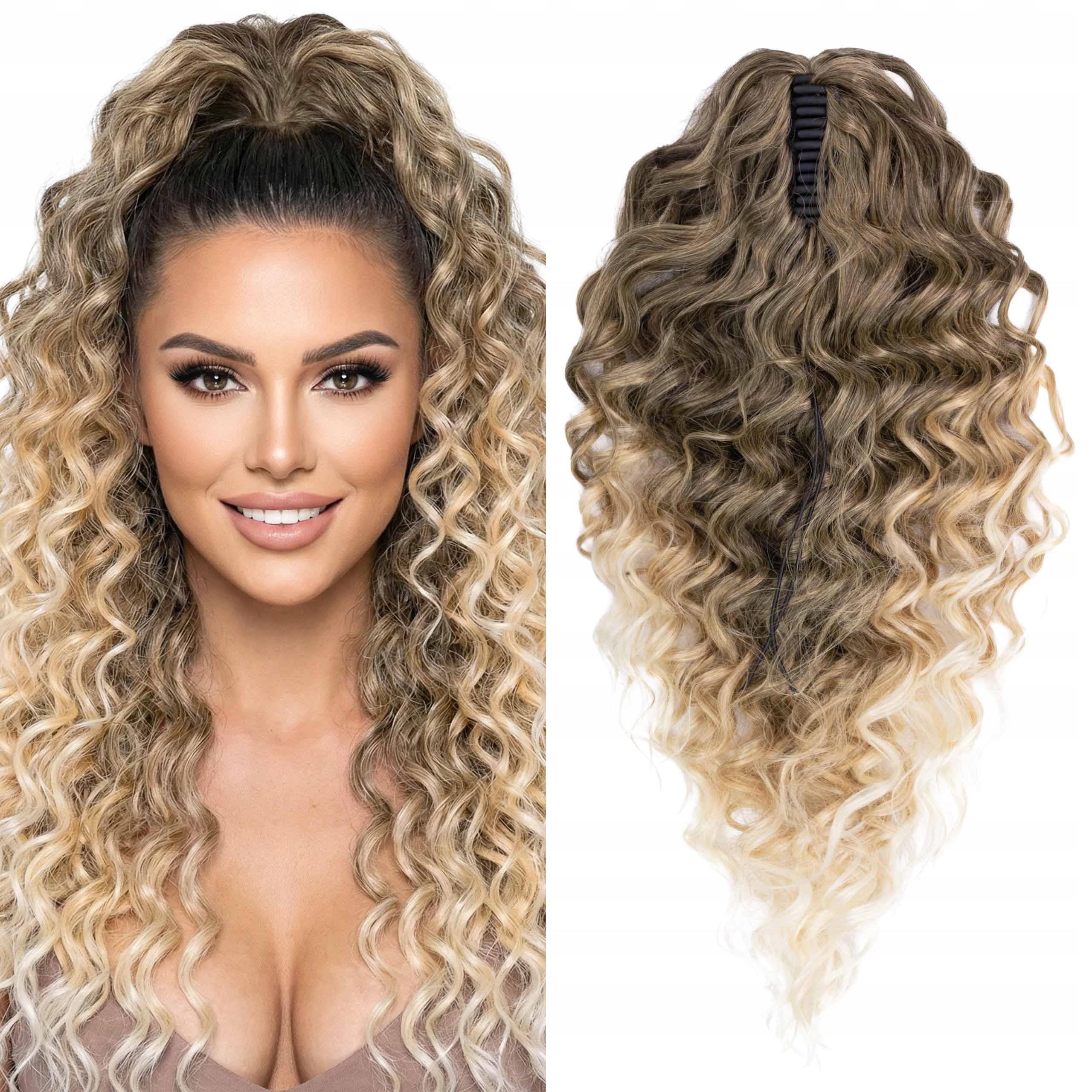 Afrokrab kucyk na klamrze włosy syntetyczne sztuczne 65cm Elysia ombre