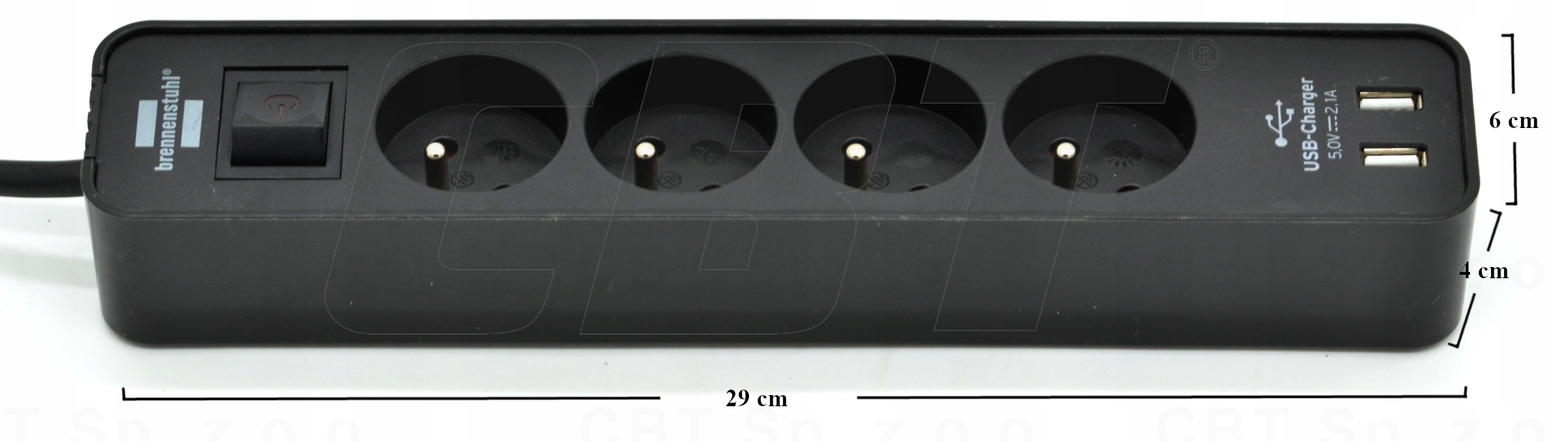 LISTWA DOMOWA ZASILAJĄCA PRZEDŁUŻACZ Z SZYBKĄ ŁADOWARKĄ USB 4 GNIAZDA 1,5 M Długość przewodu 1.5 m