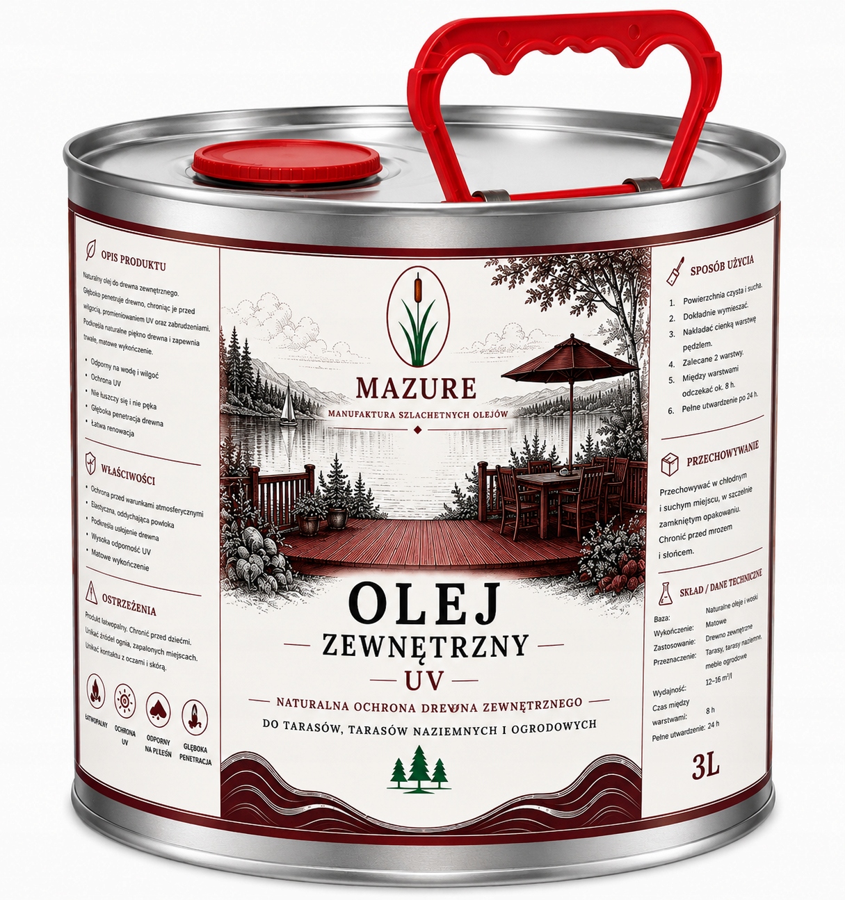 Olej na drevo Vonkajší Premium Uv filter Terasa, Nábytok, Fasáda 3 L