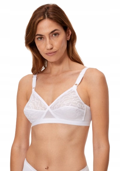 Playtex Plus Size Bílá Krajková Měkká Podprsenka Bez Kostic 90B Jpc