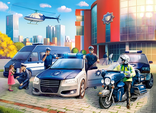 

Puzzle 100 Auto Motor Helikopter Policja 6+ Castor