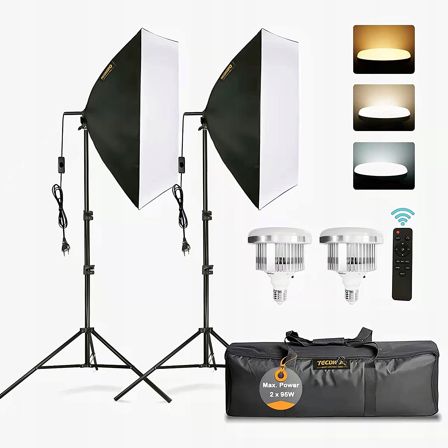 SOFTBOX ZESTAW STUDYJNY OŚWIETLENIOWY 3000-6500K