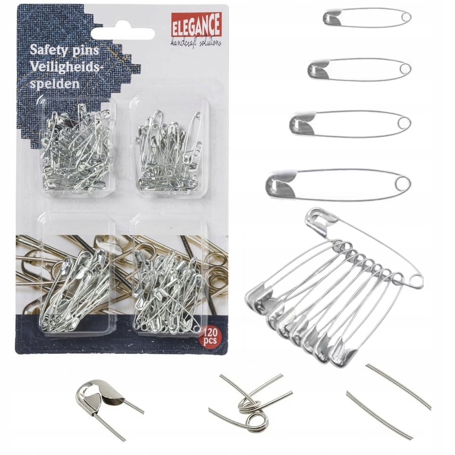 Špendlíky Stříbrné Krejčovské Sada Špendlíků 120ks Malý Stříbrný Špendlík