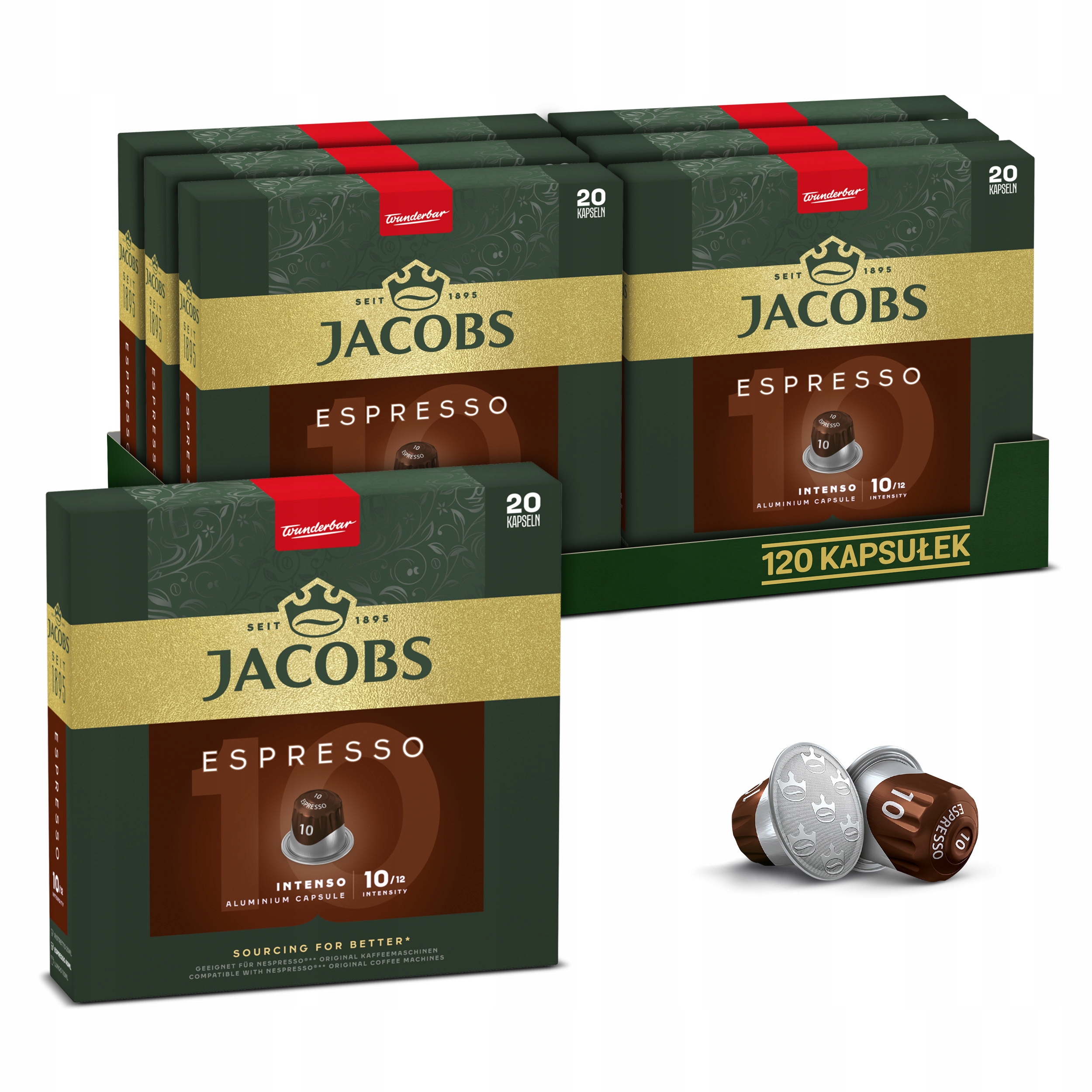 Kapsułki do Nespresso(r)* Jacobs Espresso 10, 6+1 opakowanie Gratis!