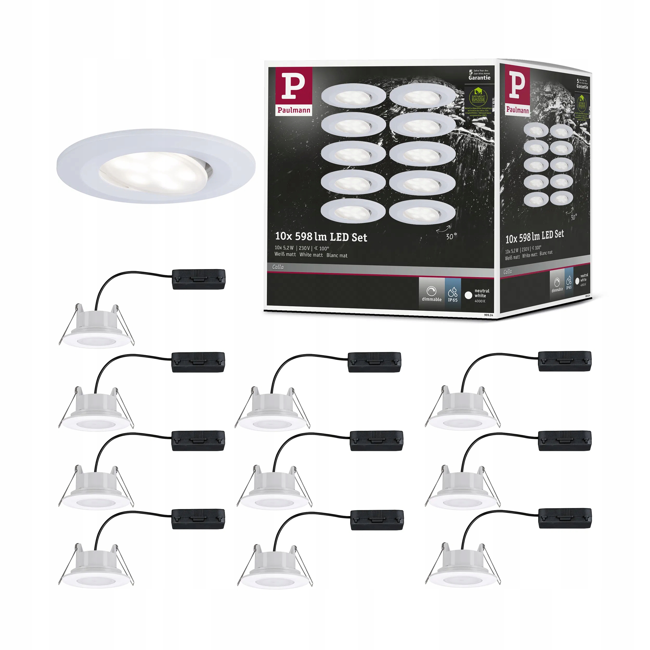 Lampa Led wpuszczana oprawa Calla Basic Set Swivelling