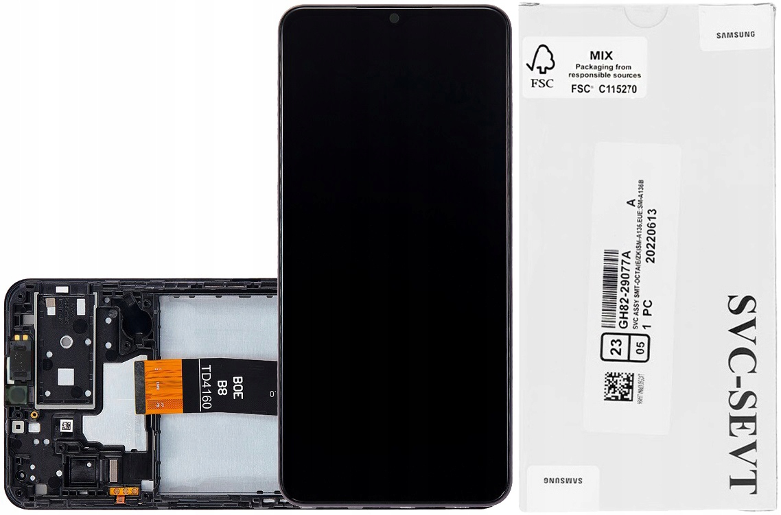 ORYGINAŁ WYŚWIETLACZ Z RAMKA DO SAMSUNG GALAXY A13 5G A136 LCD ŁATWY MONTAŻ