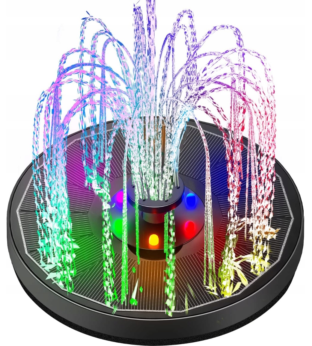 FONTANNA SOLARNA DO OCZKA WODNEGO LED RGB