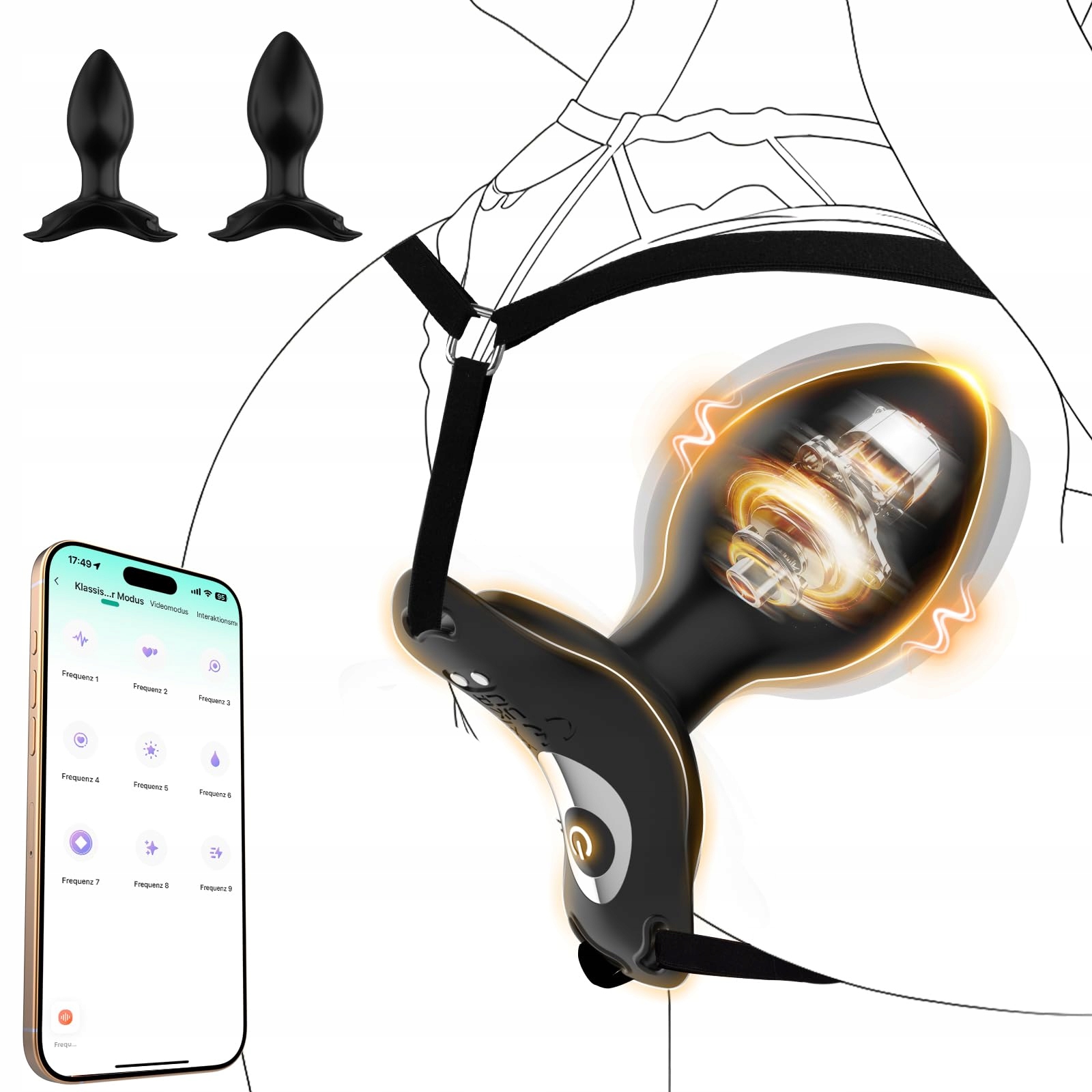 ANALPLUGS Zestaw 3 Wibratorów Analnych Zdalne Sterowanie Dla Par — miniatura 9